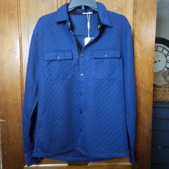 COOFANDY Mens S Shacket Long Sleeve Shirt Jacket Pockets Lightweight Quilted - Picture 2 of 8